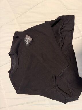 Tiger Friday Black Crewneck Sweatshirt with Logo Patch